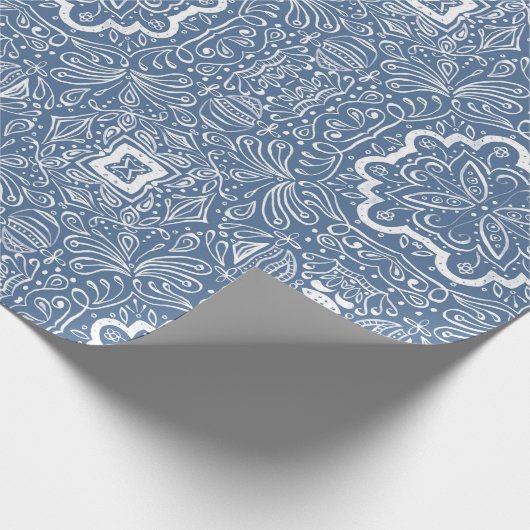  blauw Tegel Cadeaupapier (Hoek)