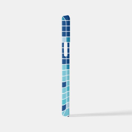 Blauw, tegel, mozaïek iPhone hoesje (Rechterkant)