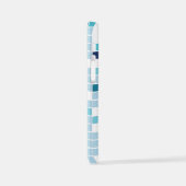 Blauw, tegel, mozaïek iPhone hoesje (Linkerkant)