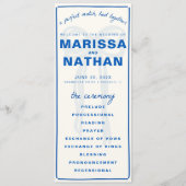 Blauw Tekeningen Samen Boog Trouwprogramma Programmakaart (Voorkant)