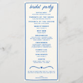 Blauw Tekeningen Samen Boog Trouwprogramma Programmakaart (Achterkant)