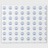 Blauw tekenpapier voor vredeshandtekeningen cadeaupapier (Vlak)