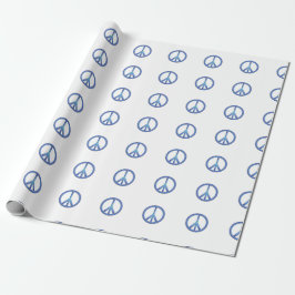 Blauw tekenpapier voor vredeshandtekeningen cadeaupapier