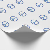 Blauw tekenpapier voor vredeshandtekeningen cadeaupapier (Hoek)