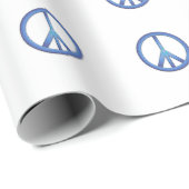 Blauw tekenpapier voor vredeshandtekeningen cadeaupapier (Rol Hoek)