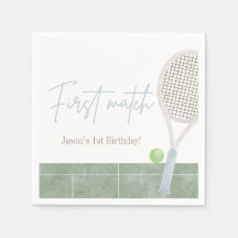 Blauw tennis eerste verjaardag jongetje preppy kla