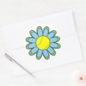 Blauw Tennis Meisje Ronde Sticker (Envelop)