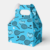 🎾 💙🤍 Blauw Tennisfeest, aanpasbaar Bedankdoosjes (Achterkant)