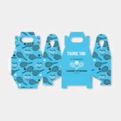 🎾 💙🤍 Blauw Tennisfeest, aanpasbaar Bedankdoosjes (Uitgevouwen)