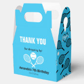 🎾 💙🤍 Blauw Tennisfeest, aanpasbaar Bedankdoosjes (Geopend)