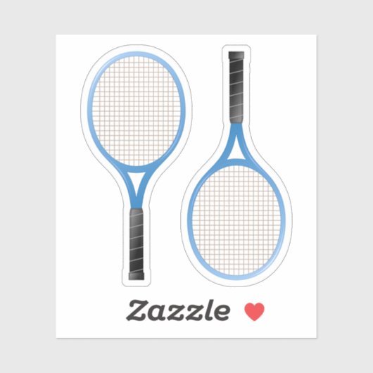 Blauw tennisracket stickers (Vel)