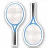 Blauw tennisracket stickers (Voorkant)
