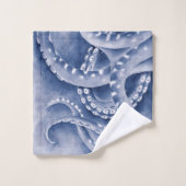 Blauw tentakelzwart-wit bad handdoek (Wasdoekje)