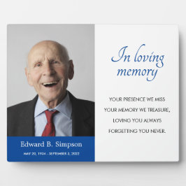 Blauw ter nagedachtenis Gedicht Met Foto Fotoplaat