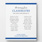 Blauw ter nagedachtenis van onze klasgenoten klass fotoplaat (Voorkant)