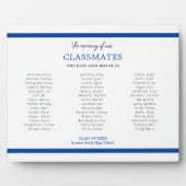 Blauw ter nagedachtenis van onze klasgenoten reüni fotoplaat (Voorkant)