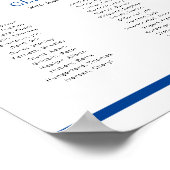 Blauw ter nagedachtenis van onze klasgenoten schoo poster (Hoek)