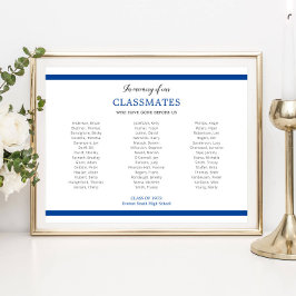 Blauw ter nagedachtenis van onze klasgenoten schoo poster