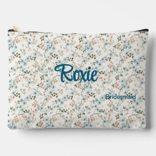 Blauw + Terra Cotta Romantische Bloemen Bruids Par Etui