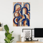 Blauw Terracotta Boog Patroon Poster (Thuiskantoor)