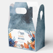Blauw | Terracotta Oh Boy Herfst Floral Baby showe Bedankdoosjes (Geopend)