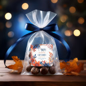 Blauw | Terracotta Oh Boy Herfst Floral Baby showe Vierkante Sticker