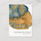 Blauw Terracotta Unieke geschilderde Waterverf Abs Visitekaartje (Voorkant)