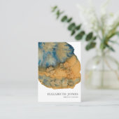 Blauw Terracotta Unieke geschilderde Waterverf Abs Visitekaartje (Staand voorkant)