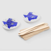 Blauw Texaans Trouwprogramma Fan met Landelijke Ui Handwaaier (Niet-gemonteerd)