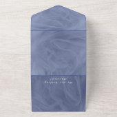 Blauw textiel, getextureerd afdrukken, elke kleur all in one uitnodiging (Buitenkant)