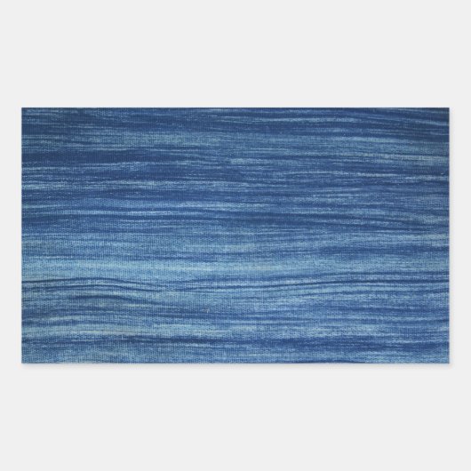 blauw textiel miniaturen en modelstructuren rechthoekige sticker (Voorkant)