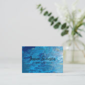 Blauw textuur kunstwerk achtergrond visitekaartje (Staand voorkant)