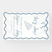 Blauw That's Amore Pizza Rehearsal Dinner Spandoek (Horizontaal)