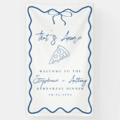 Blauw That's Amore Pizza Rehearsal Dinner Spandoek (Verticaal)