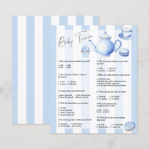 Blauw theefeest - Baby Trivia Baby shower spel