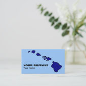 Blauw thema Hawaii Islands aangepaste visitekaartj Visitekaartje (Staand voorkant)