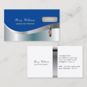 Blauw thema Professionele gekwalificeerde schilder Visitekaartje (Voorkant / Achterkant)