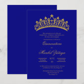 Blauw thema Quinceanera Kaart (Voorkant / Achterkant)