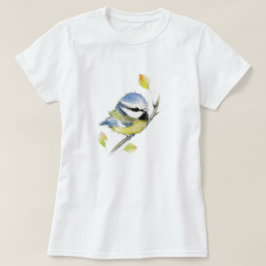 Blauw tiet vogel t-shirt