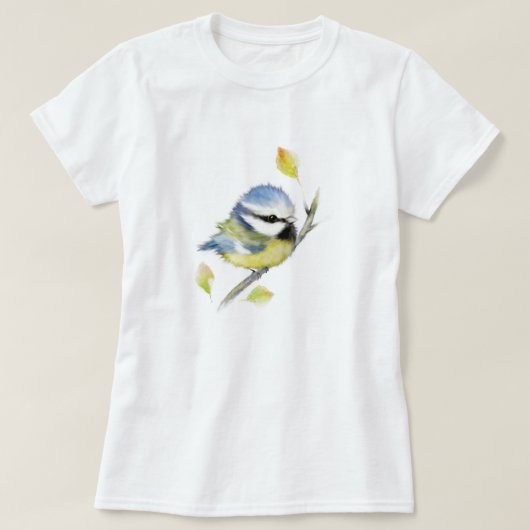 Blauw tiet vogel t-shirt (Design voorkant)