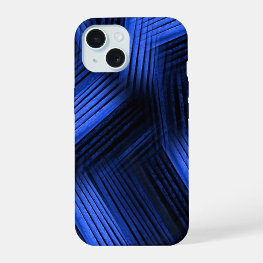 Blauw tijdelijk Abstract iPhone 15 Hoesje (Achterkant)