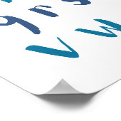 Blauw tinten alfabet kleine letters Kinder kamer Poster (Hoek)