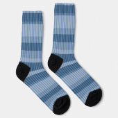 blauw tinten gestreept verticaal patroon sokken (Rechts)