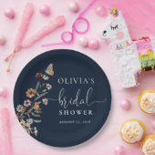 Blauw Tiny Wildflower Bruiloft Feest  Papieren Bordje (Feest)