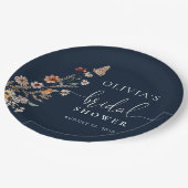 Blauw Tiny Wildflower Bruiloft Feest  Papieren Bordje (Gekanteld)