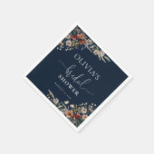 Blauw Tiny Wildflower Bruiloft  Servet (Hoek)