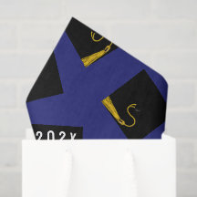Blauw tissuepapier voor afstudeerders
