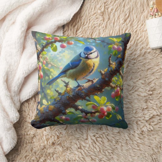 Blauw Tit 1 Kussen (Deken)