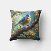 Blauw Tit 1 Kussen (Achterkant)