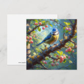 Blauw Tit 1 Notitiekaartje (Voorkant / Achterkant)